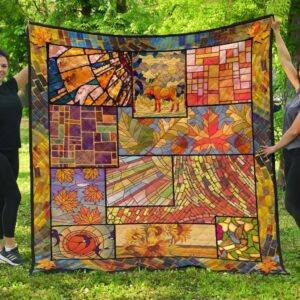 Canada Premium Quilt  Stained Glass Style  Bn04  Quilt